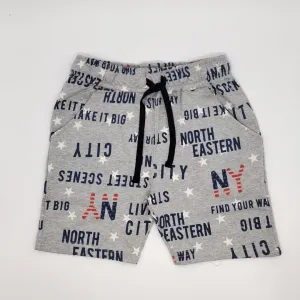 111- Men Shorts - Print - Light Grey (writing)