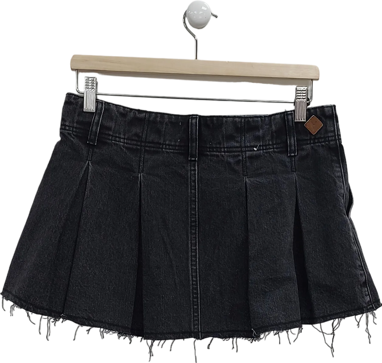 Abrand Jeans Black Pleated Mini Skirt UK M