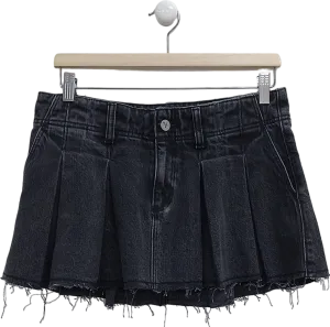 Abrand Jeans Black Pleated Mini Skirt UK M