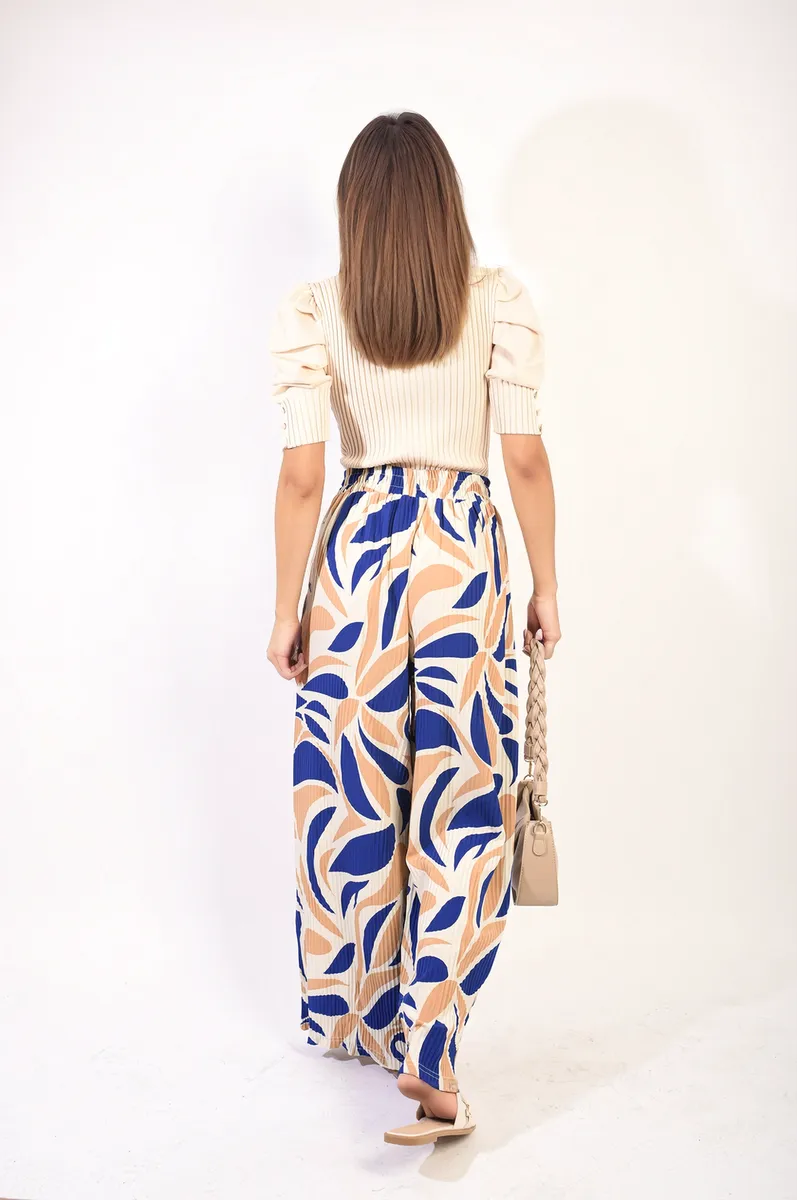 Abstract Pattern Wide Leg Trousers