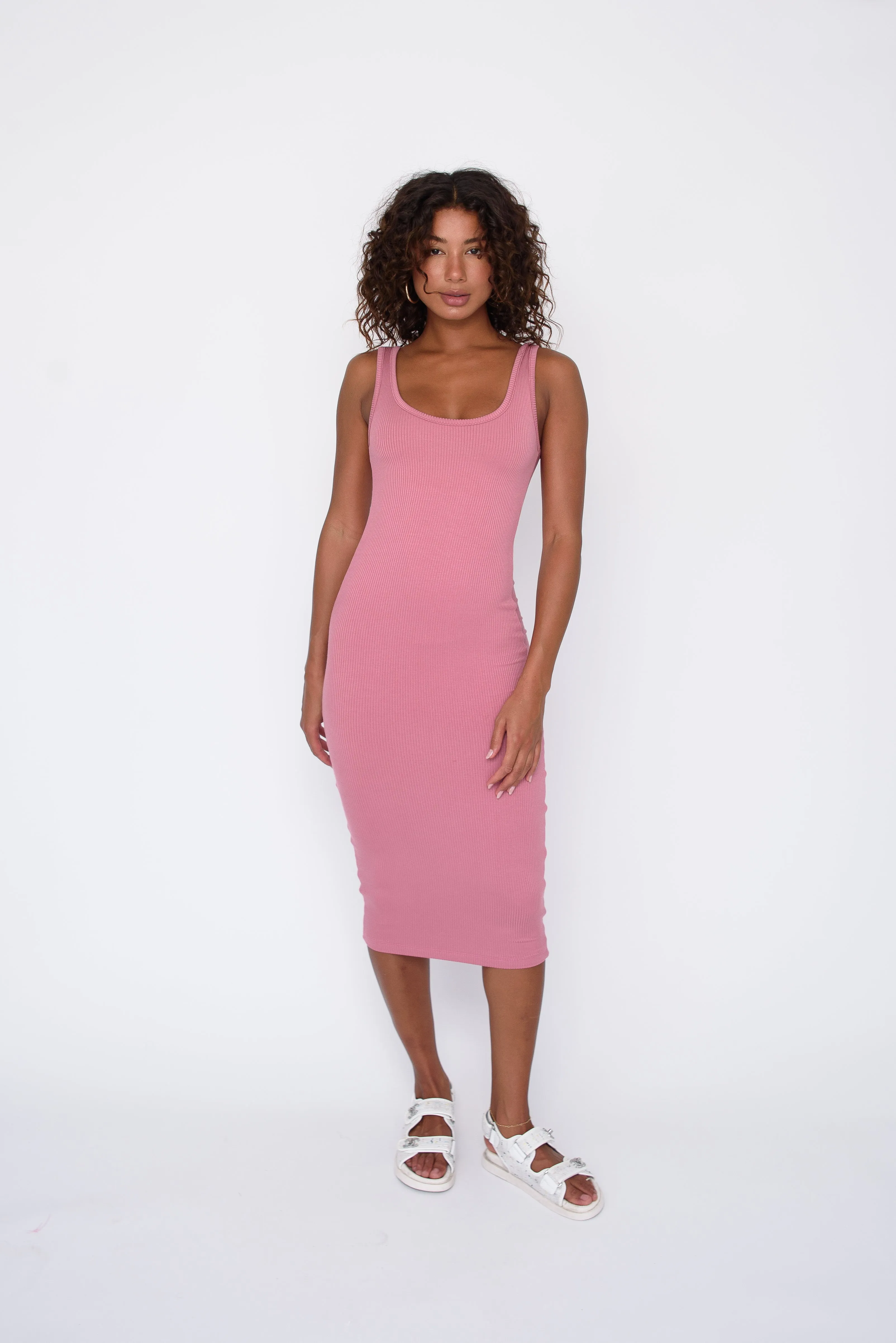 Alex Dress Ribbed - Gossip