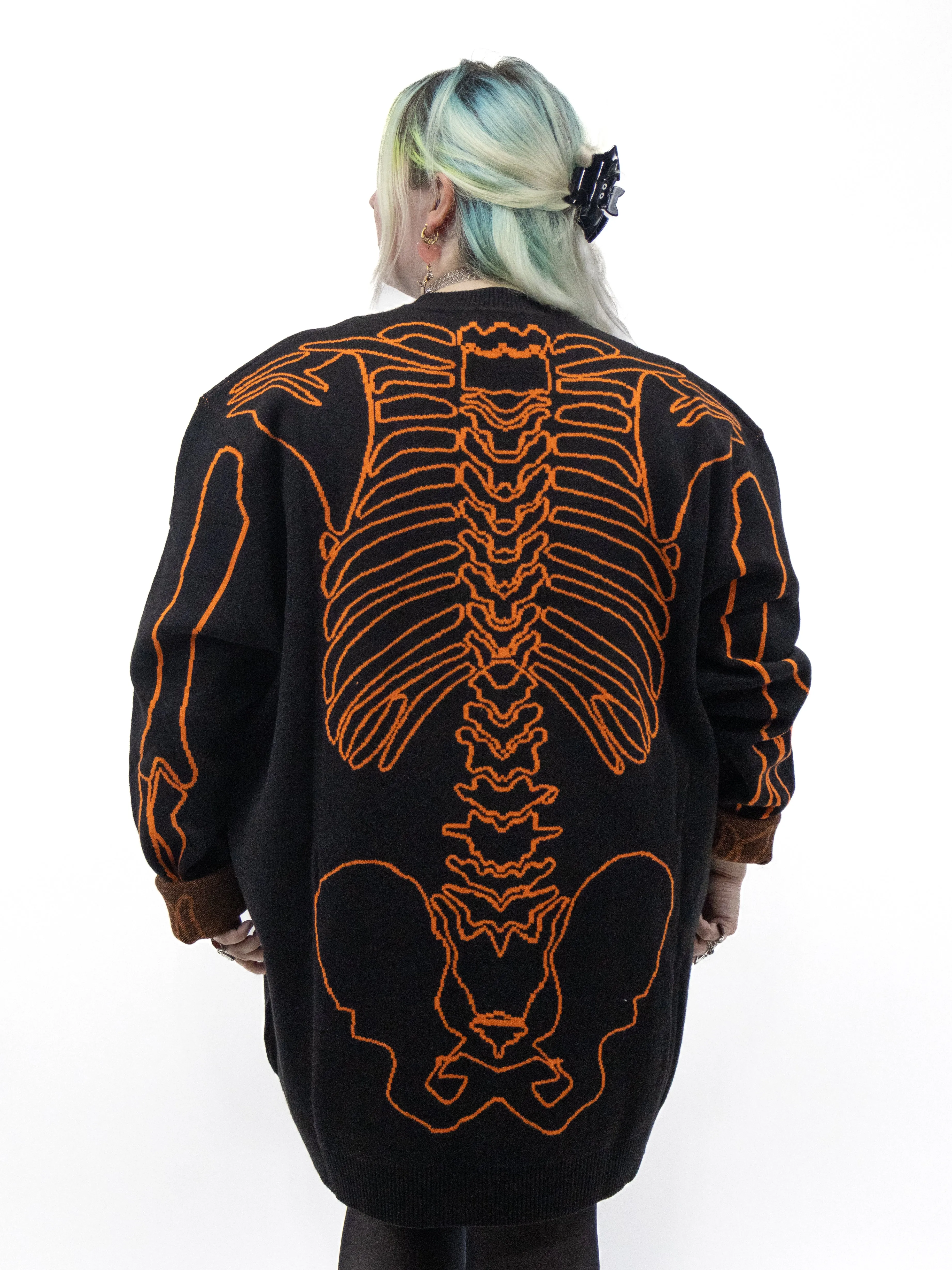 All Bones Sweater- Orange FOXBLOOD