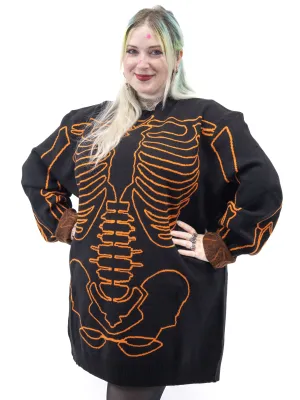 All Bones Sweater- Orange FOXBLOOD