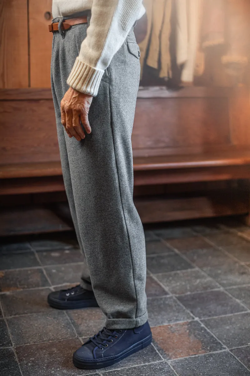 &SONS Ripley Wool Trousers Grey