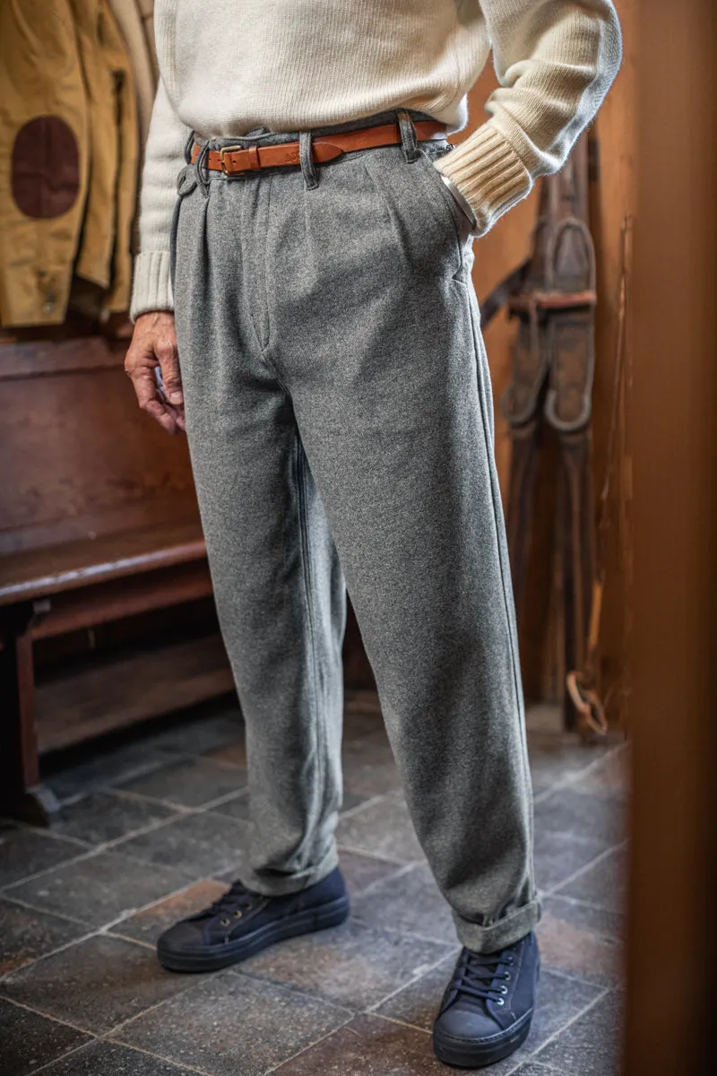 &SONS Ripley Wool Trousers Grey