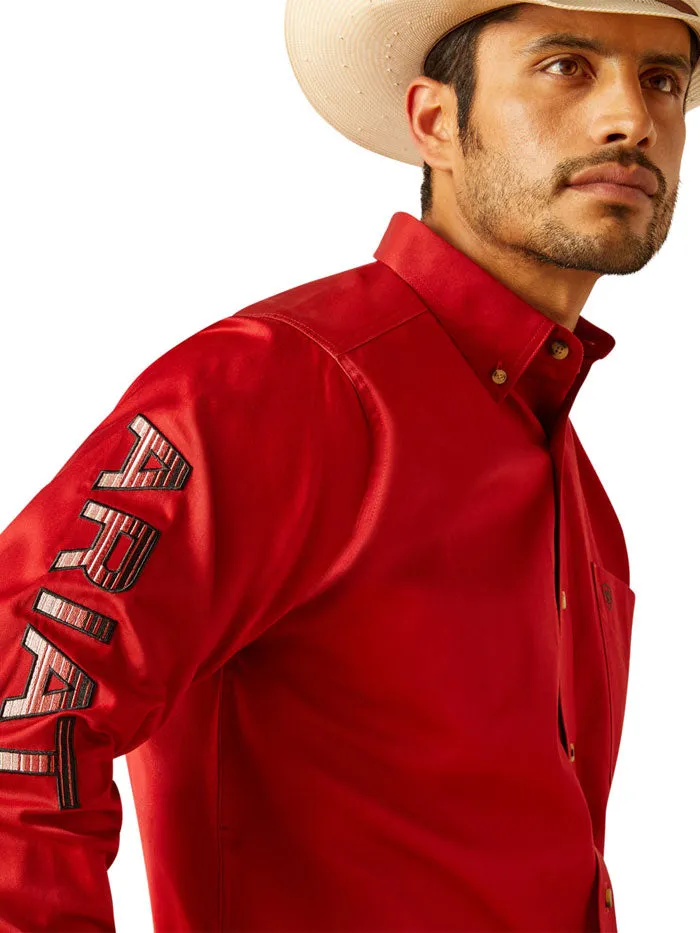 Ariat 10048809 Mens Team Logo Twill Classic Fit Shirt Red