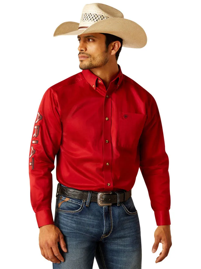 Ariat 10048809 Mens Team Logo Twill Classic Fit Shirt Red