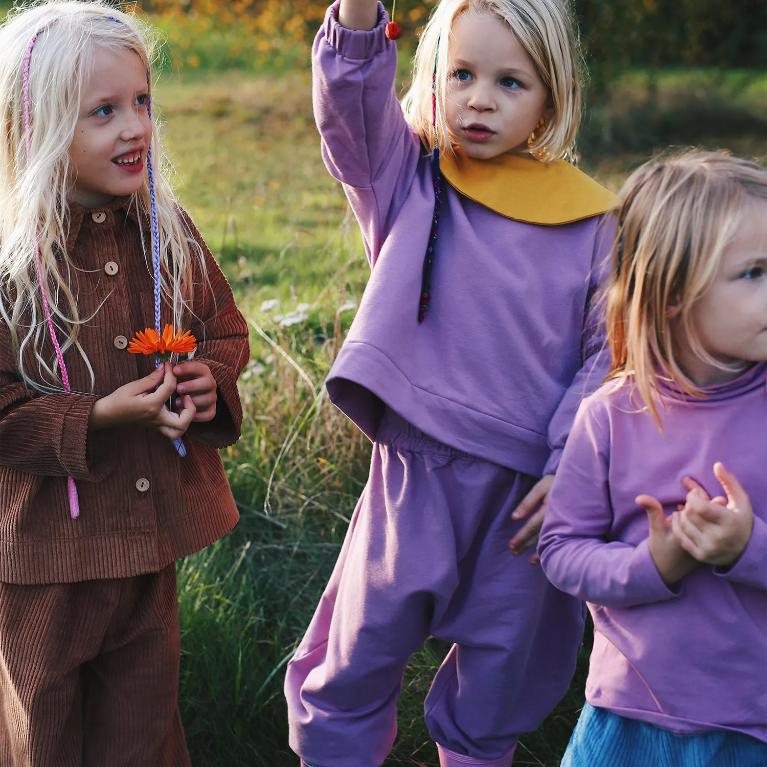 Baby & Kids Cotton Drop Shoulder Sweatshirt - Lavender