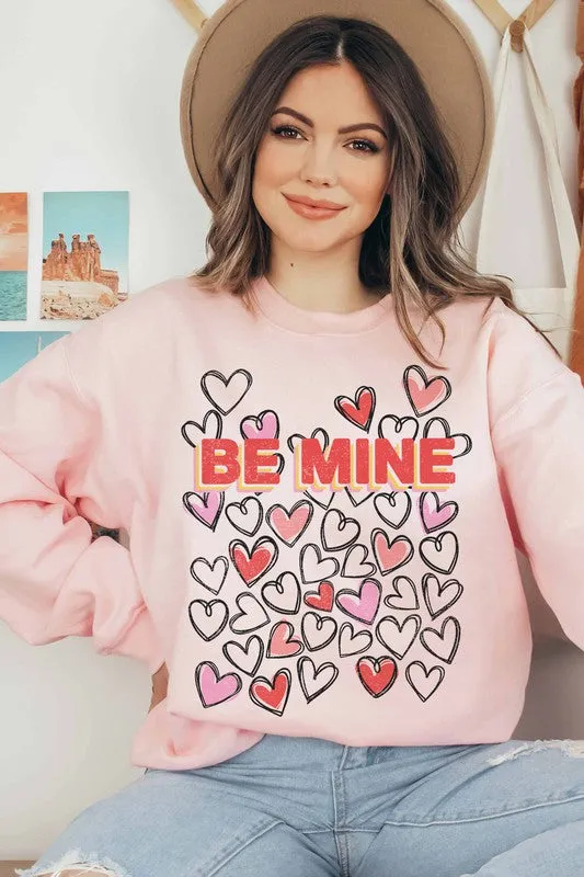 Be Mine HEART DOODLE GRAPHIC SWEATSHIRT