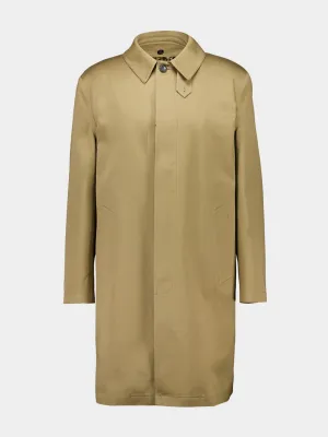 Beige Cotton Gabardine Mackintosh Coat