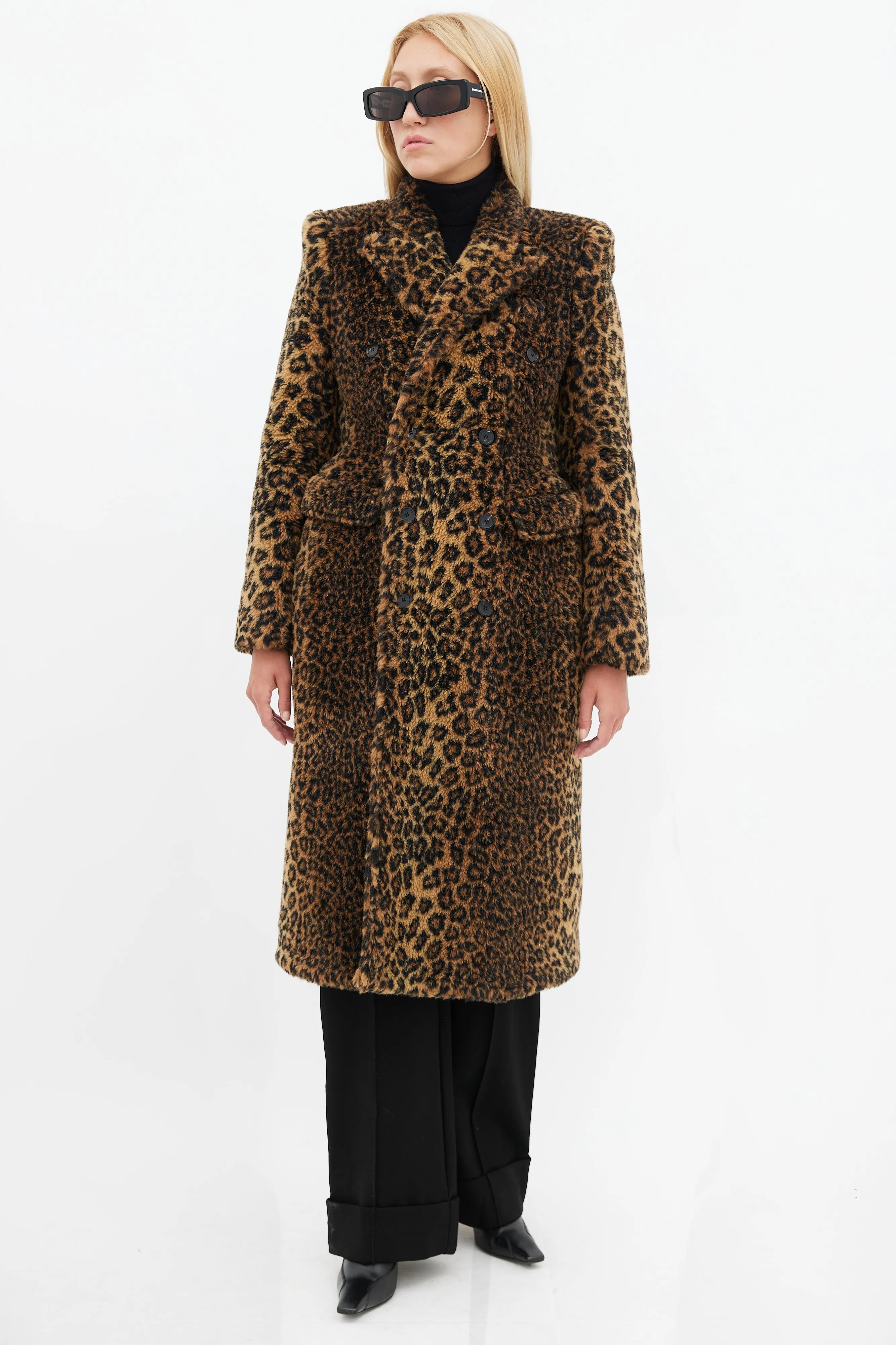 Brown & Black Hourglass Faux Fur Coat