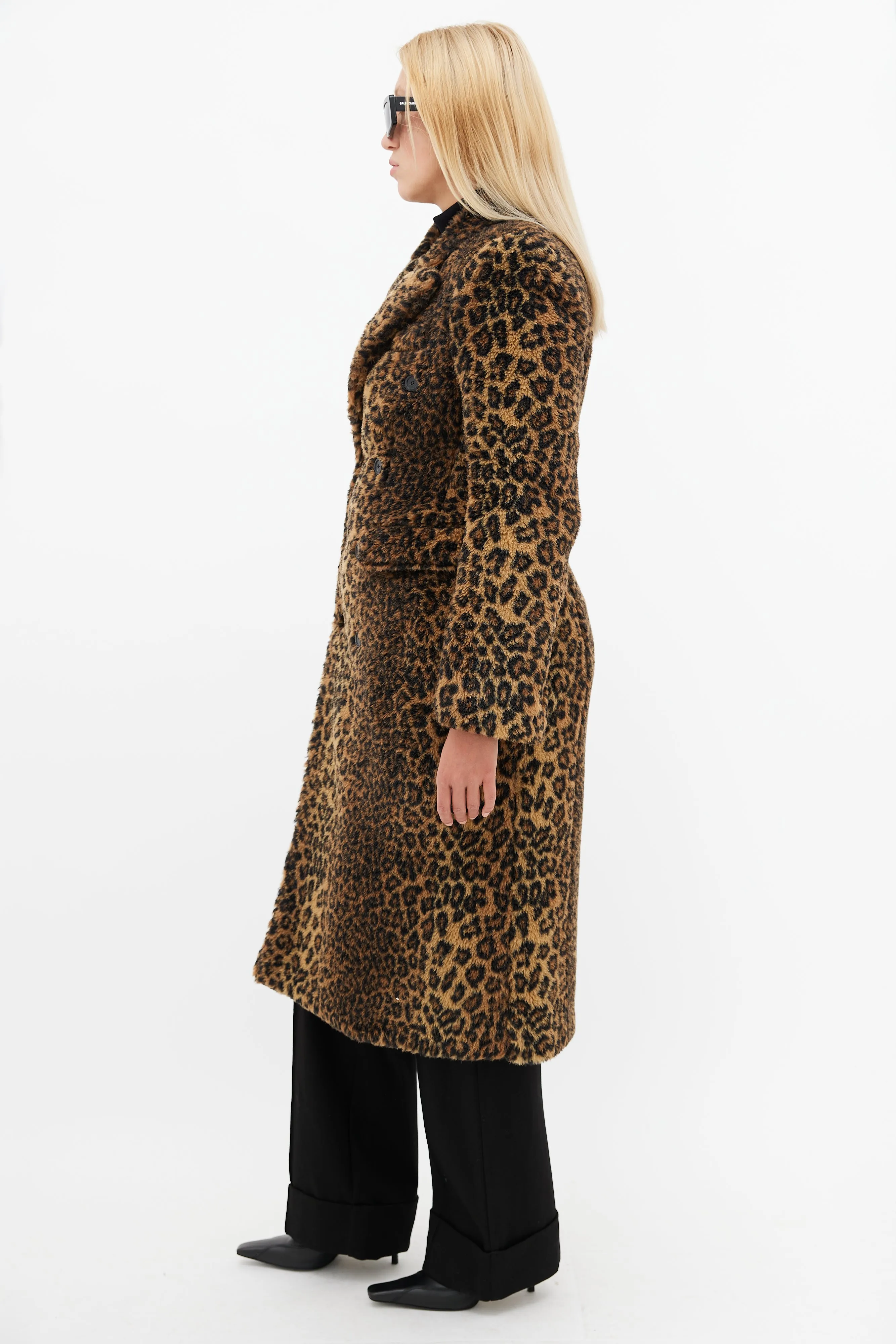 Brown & Black Hourglass Faux Fur Coat