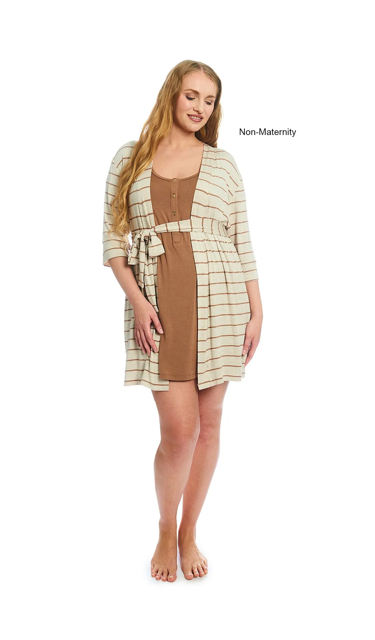 Carolyn Gown 2-Piece Mocha Stripe