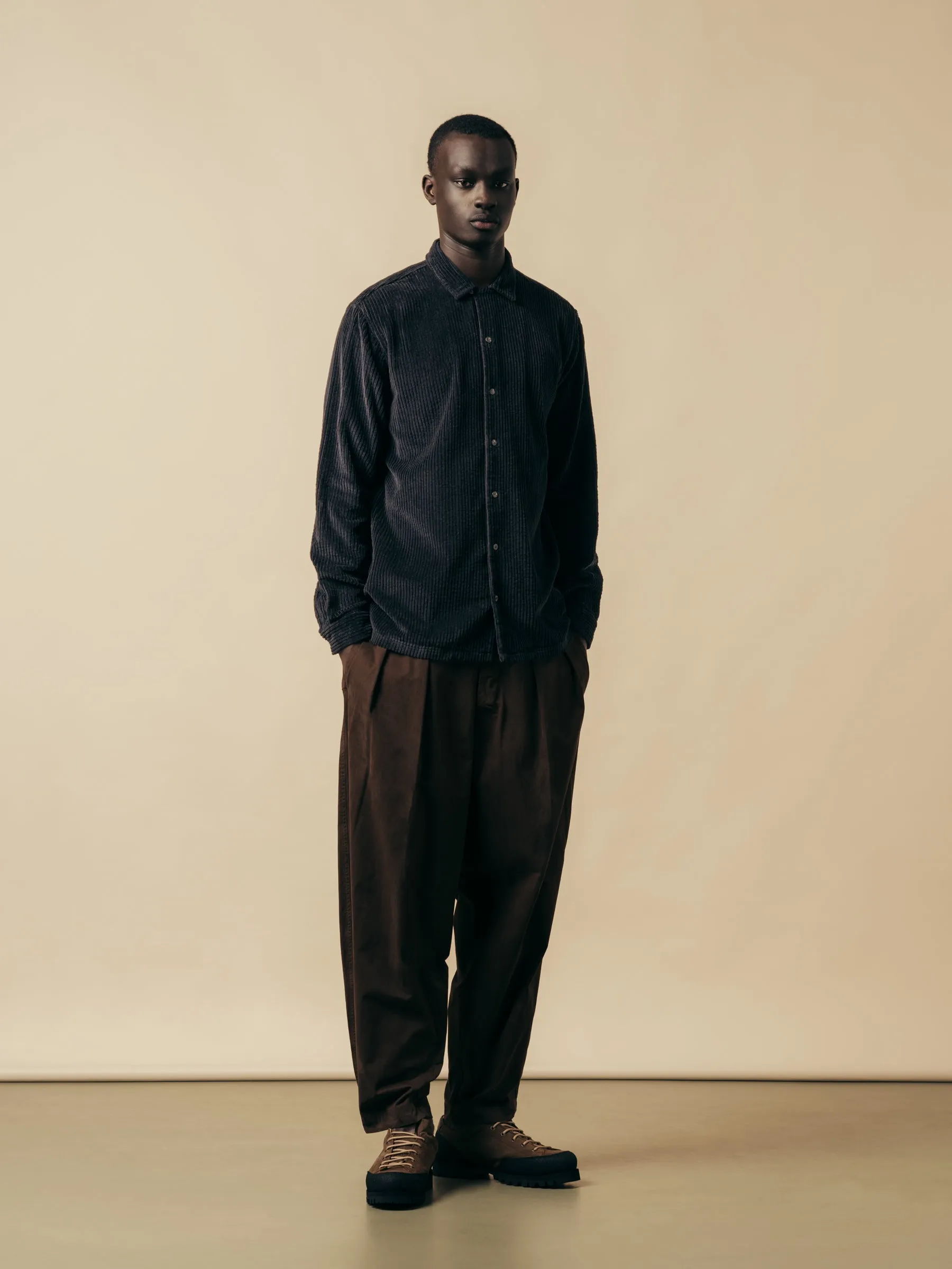 Clyde Pant In Peat Cotton Twill