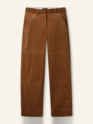 Corduroy relaxed barrel-leg trousers