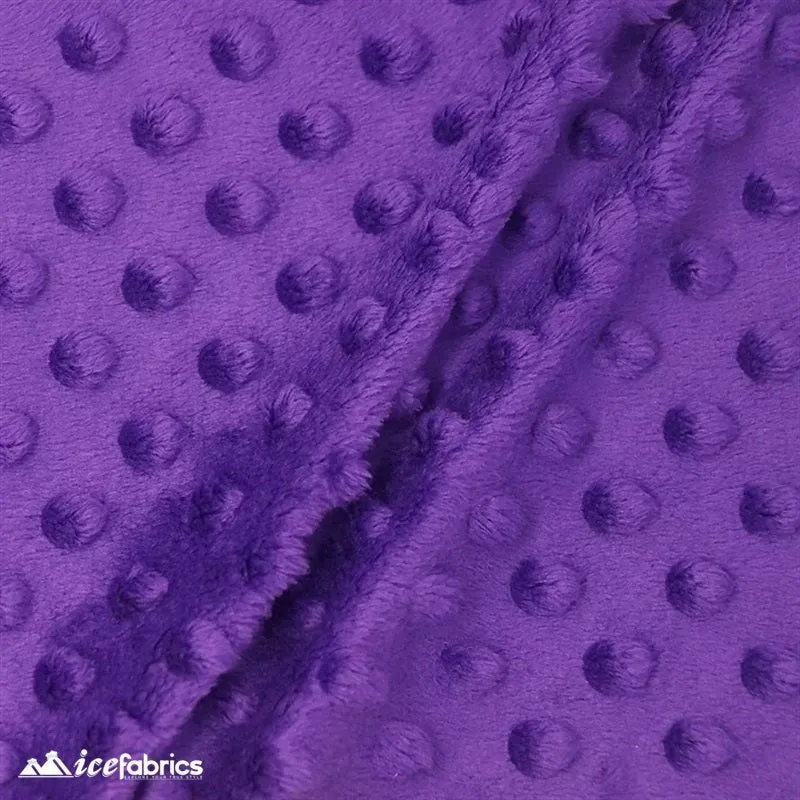 Dark Purple Dimple Polka Dot Minky Fabric / Ultra Soft /