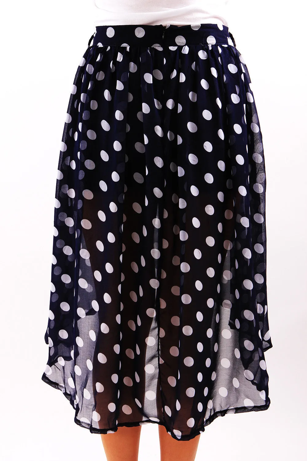 Dots Print Midi Skirt