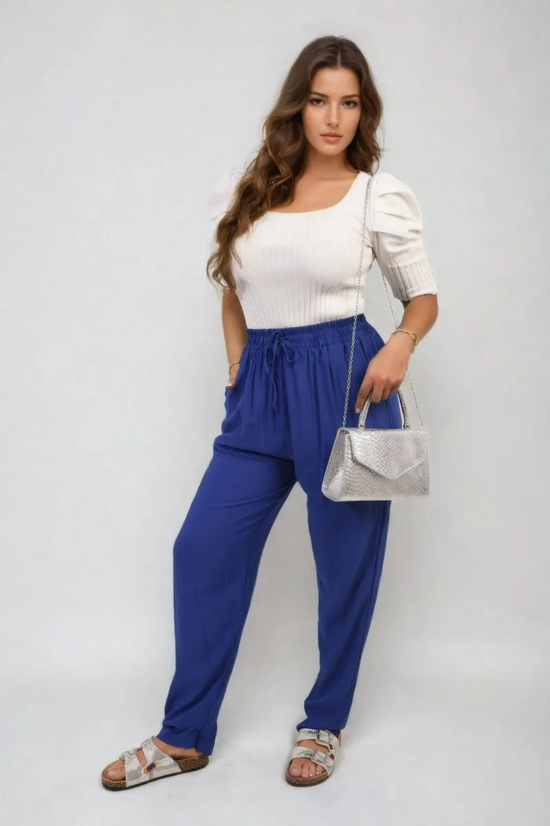 Drawstring High Waist Trouser with Side Pockets