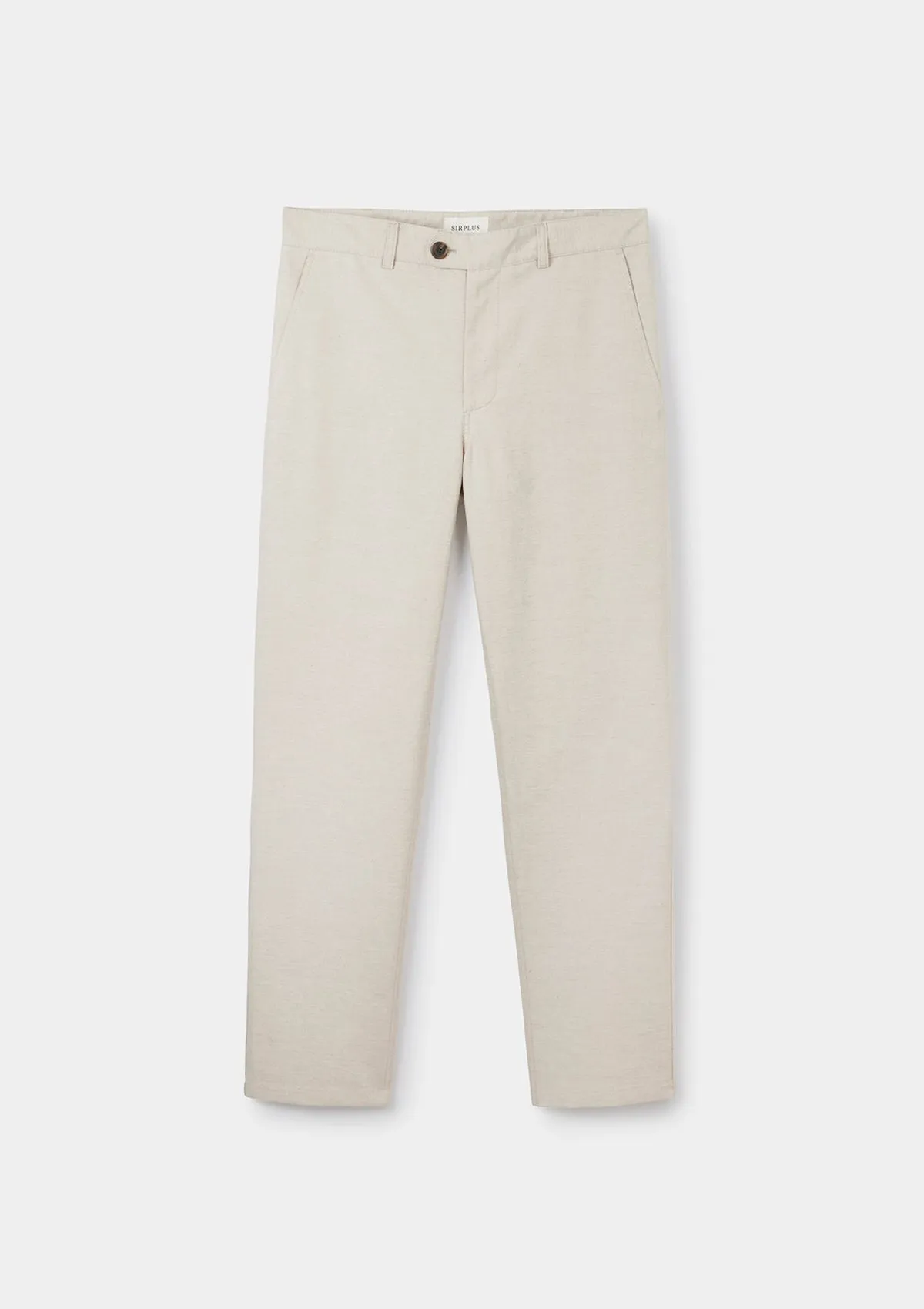 Ecru Cotton Linen Trousers