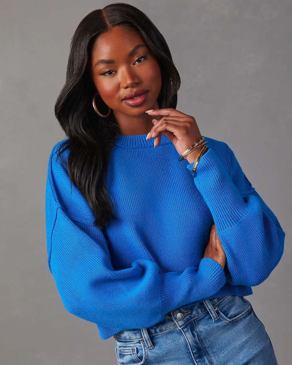 Elouise Cropped Crewneck Sweater