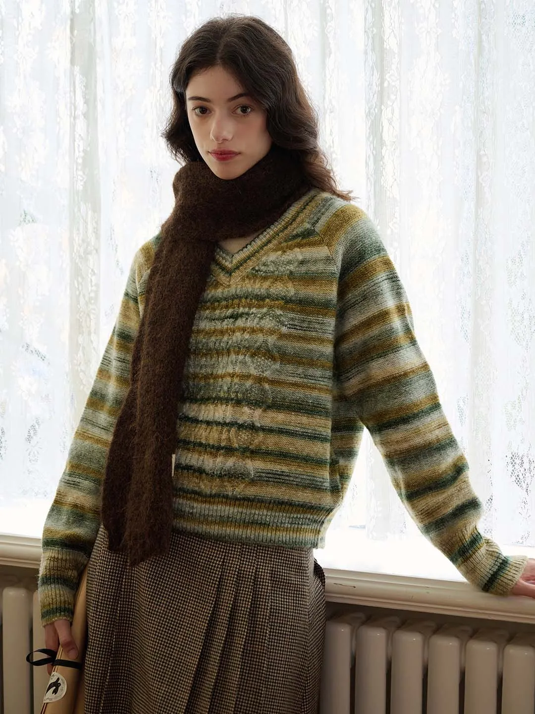 【Final Sale】Adalynn V-neck Striped Sweater