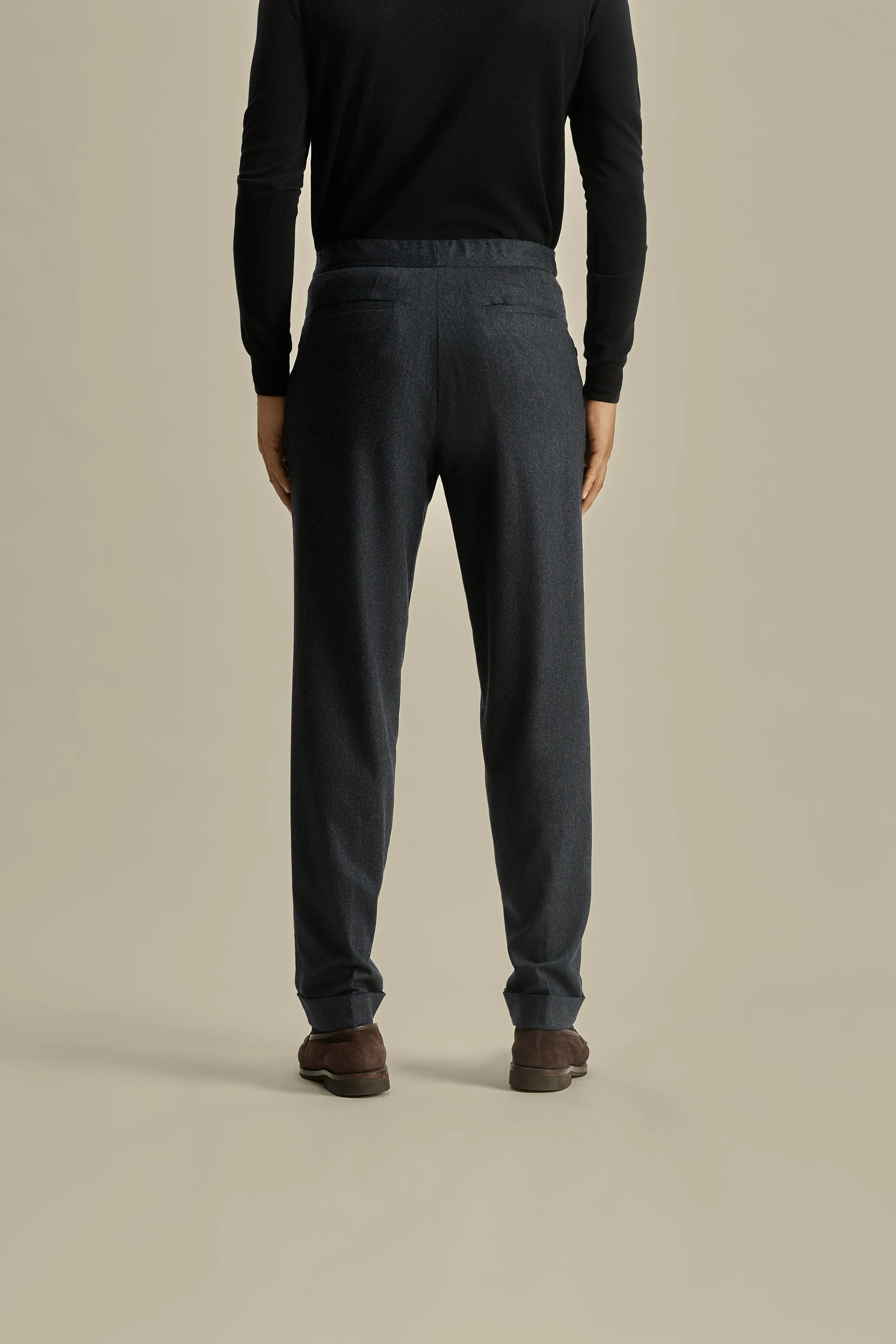 Flannel Relaxed Tailored Trousers