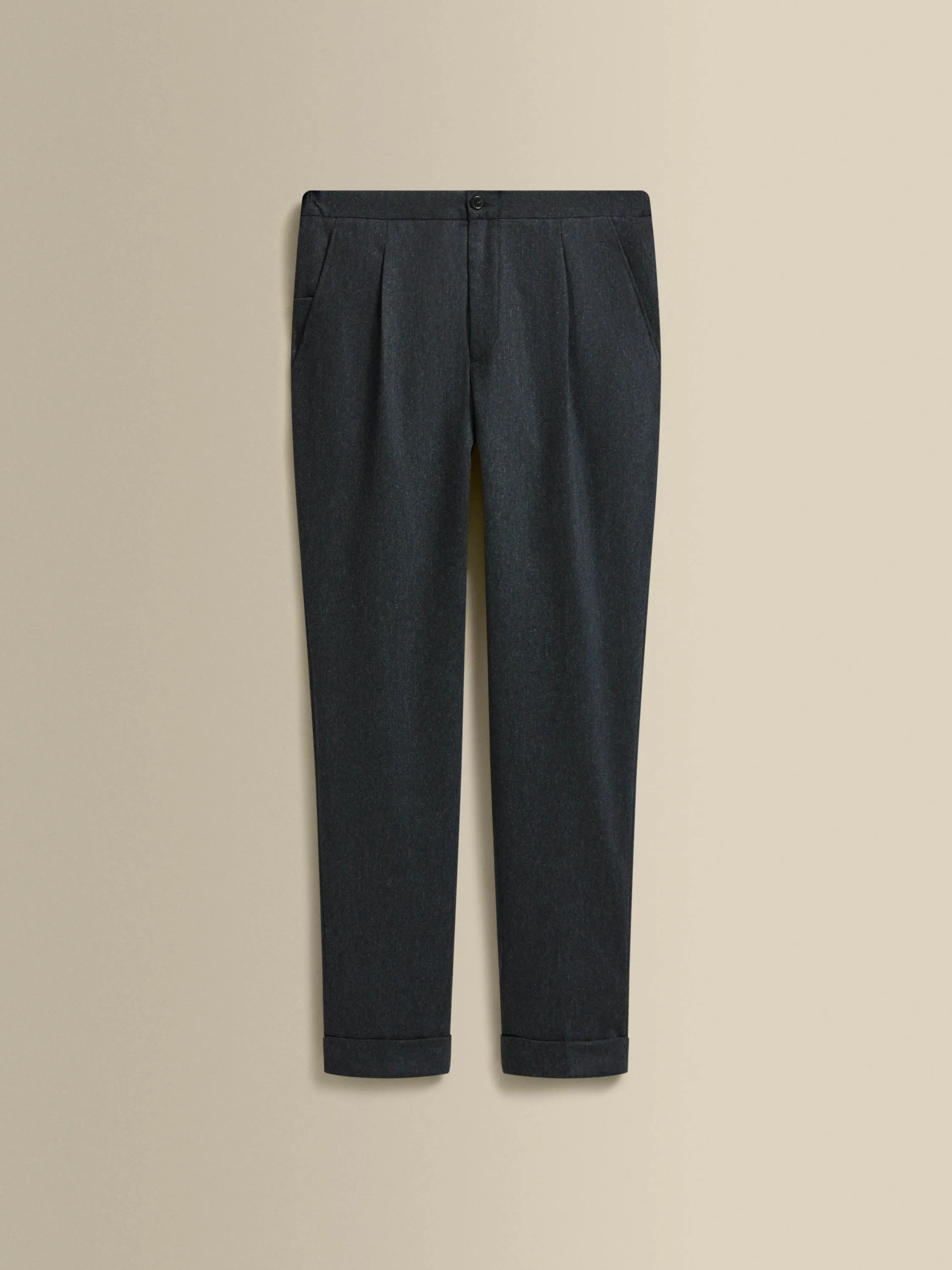 Flannel Relaxed Tailored Trousers