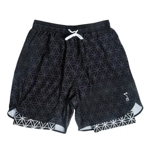 Flower of Life Black Athletic Liner Shorts