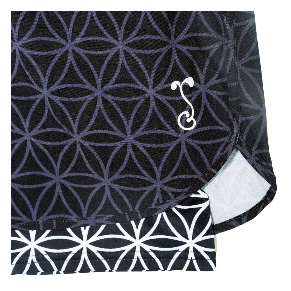 Flower of Life Black Athletic Liner Shorts