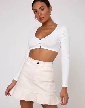 Gato Crop Top in Rib Ivory