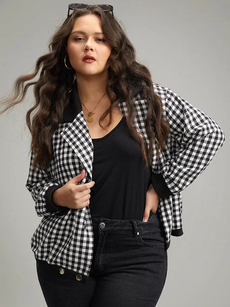 Gingham Patchwork Double Breasted Jacket