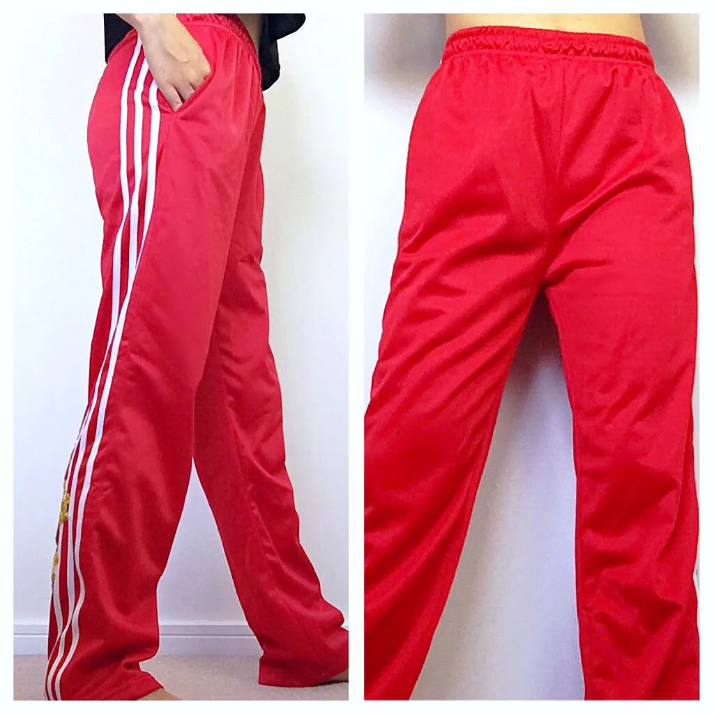 GOLD DRAGON RED 3-STRIPE TRACKSUIT TROUSERS