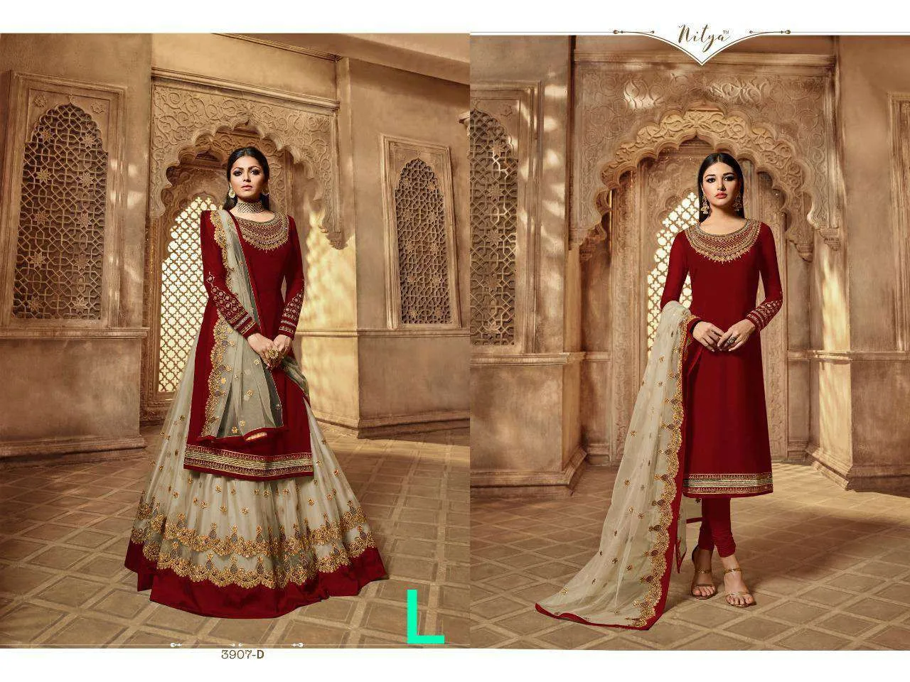 Grand Party Wear Designer Satin Georgette Lehenga Style Suit 3907