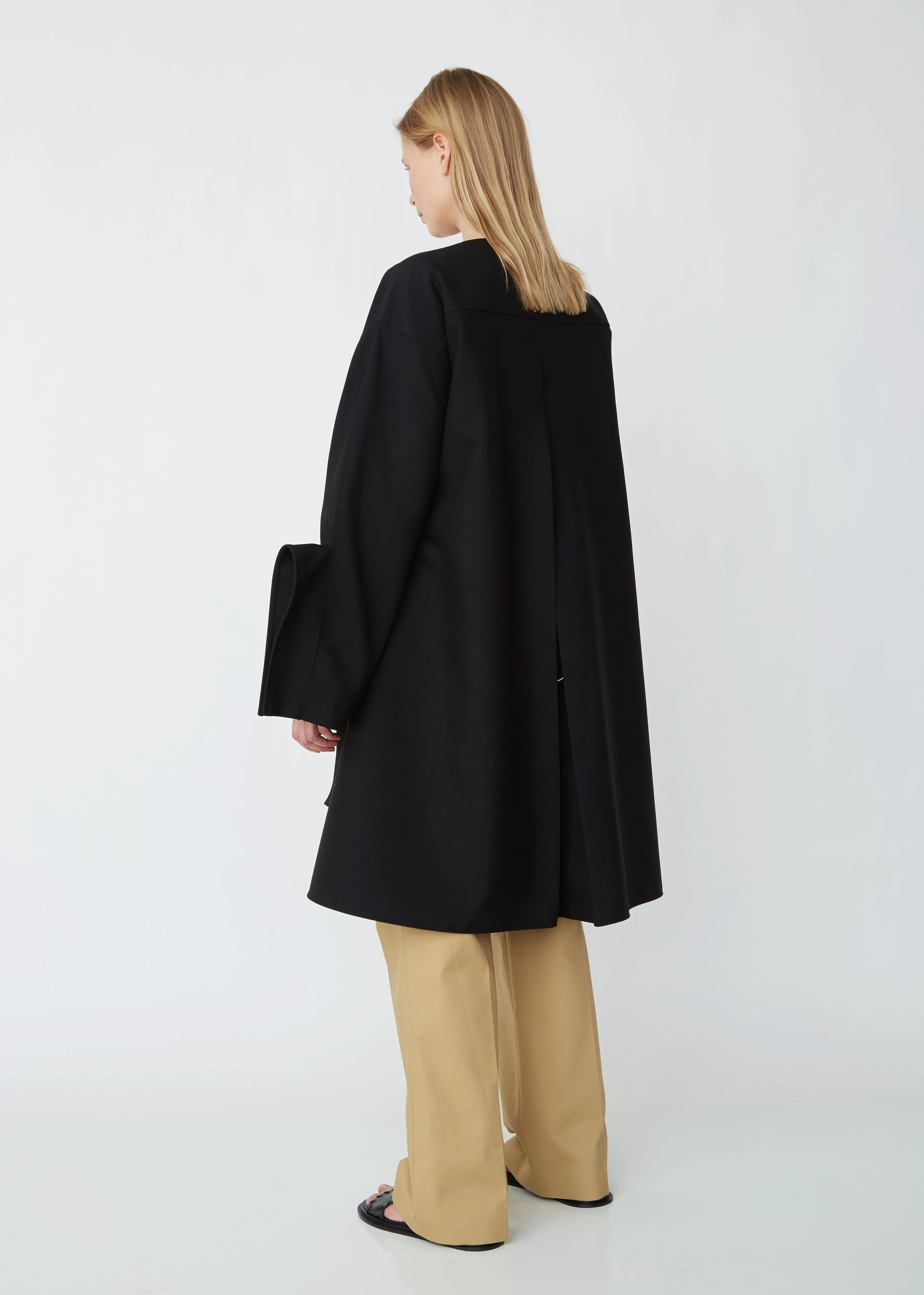 Grayson Structured Cuff Wool Coat