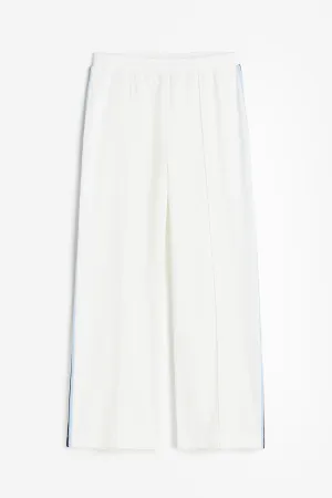 H&M Track Pants With Side Stripe, white/blue