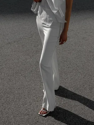 HIGH-RISE WIDE LEG CREPE TROUSERS