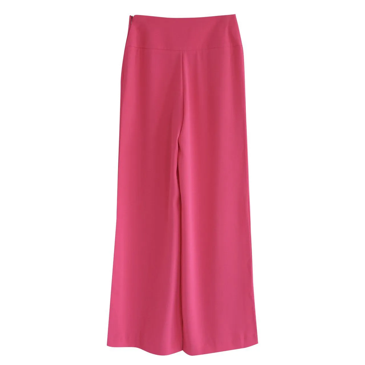 HIGH-RISE WIDE LEG CREPE TROUSERS