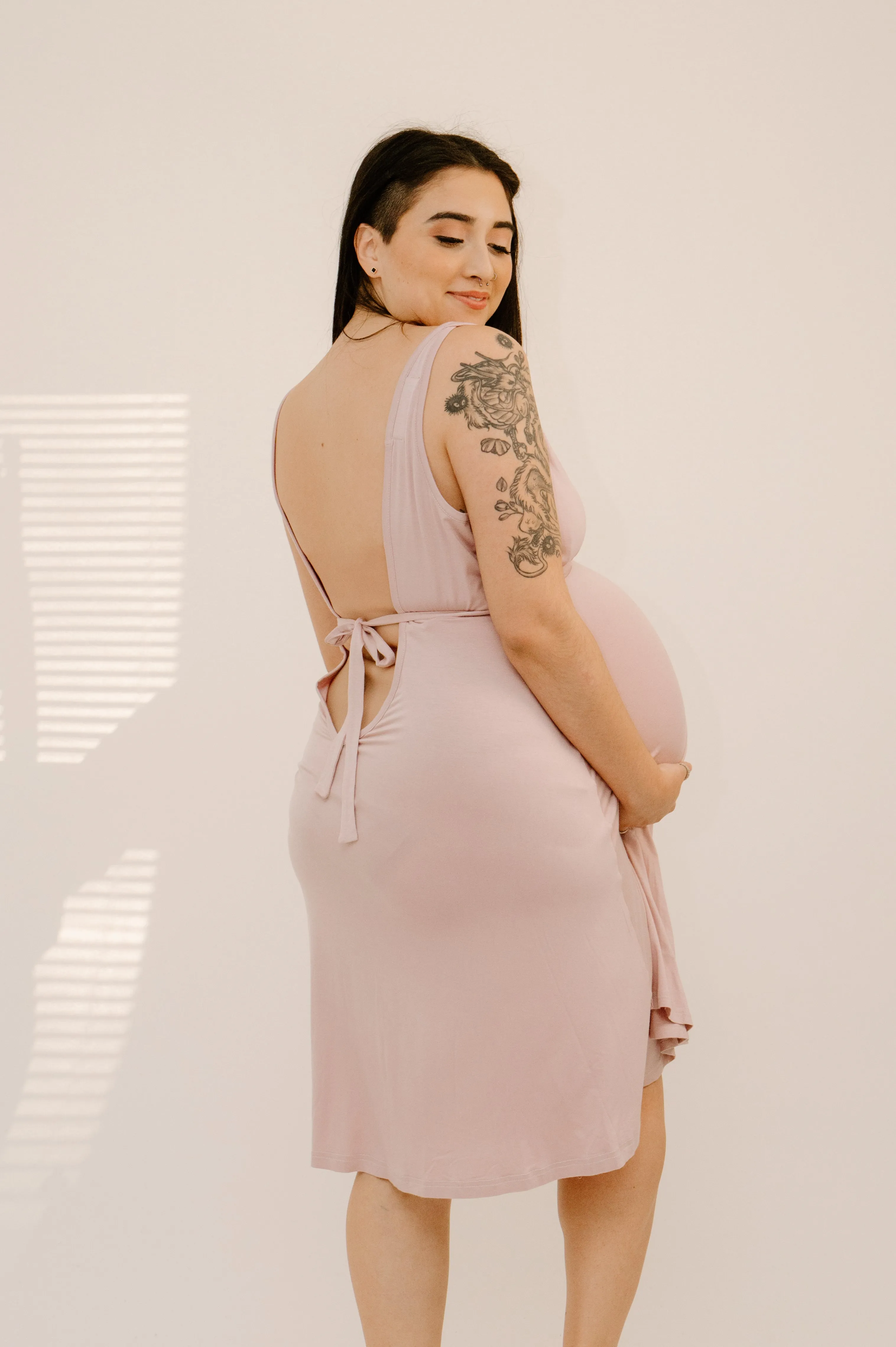 Juliet Labor & Postpartum Gown in Mauve