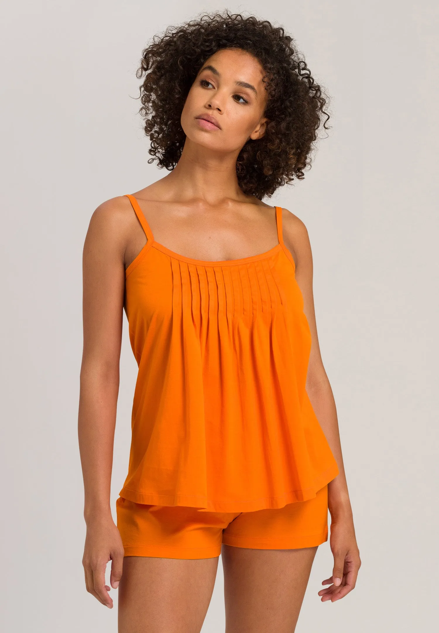 Juliet Spaghetti Strap Pleated Pajama Set | Juicy Orange 77705-2292