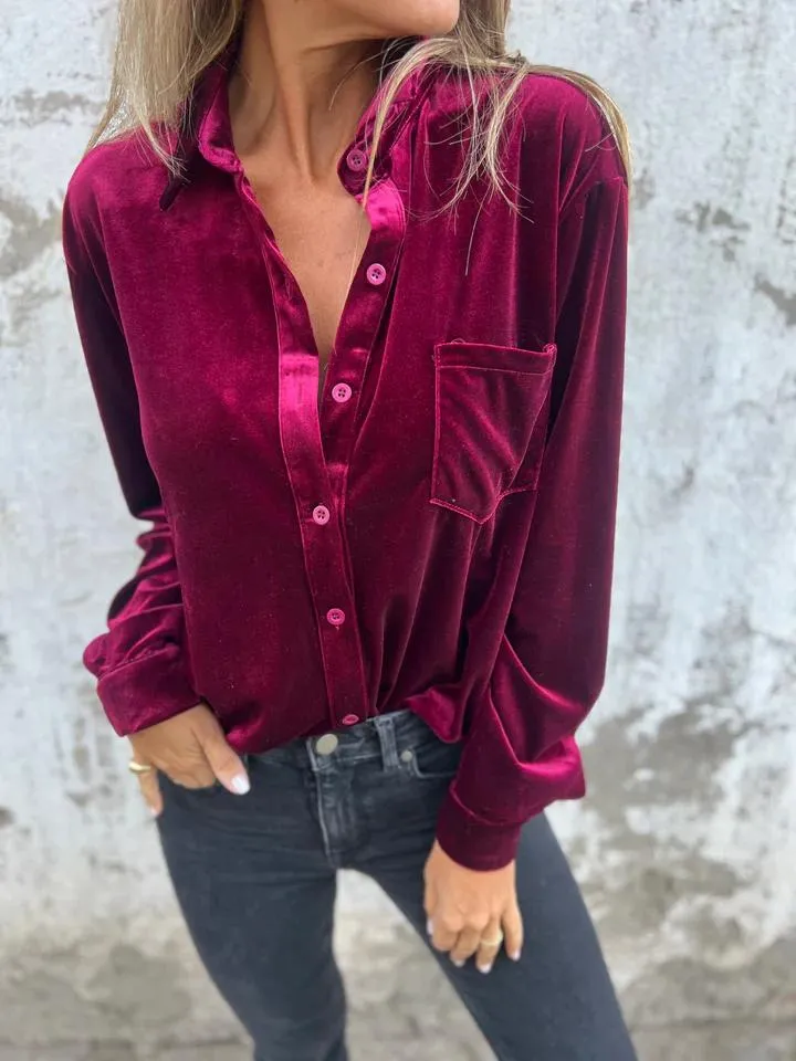 Lyra™ | Women's Elegant Velvet Long Sleeve Top