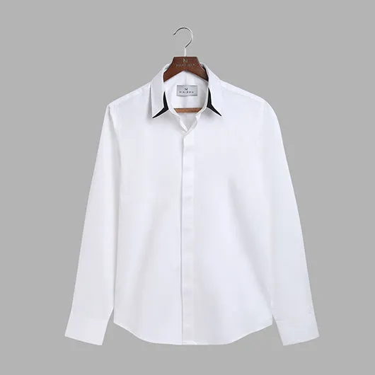 Monaco White Cotton Dress Shirt