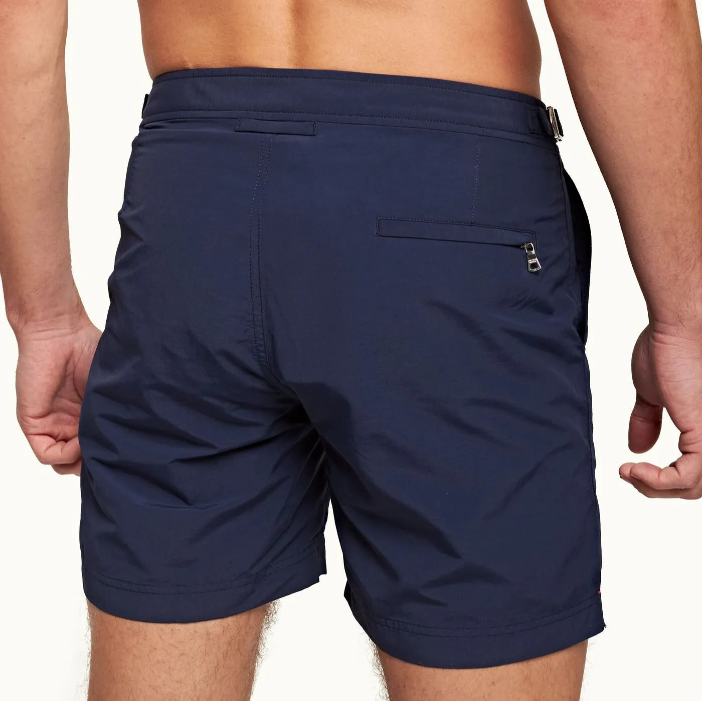 Navy Bulldog Mid-Length Swim Shorts