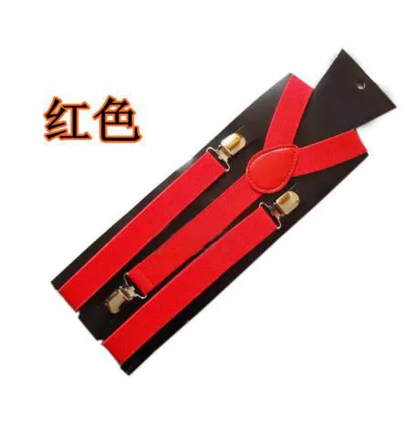 Obsessions 18 Color Elastic Leather Suspenders Unisex Braces