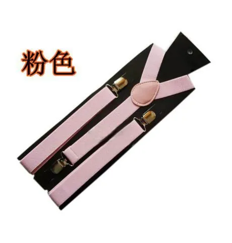 Obsessions 18 Color Elastic Leather Suspenders Unisex Braces