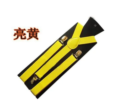 Obsessions 18 Color Elastic Leather Suspenders Unisex Braces