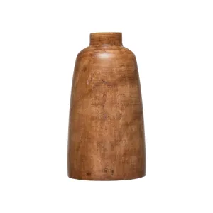 Paulownia Wood Vase, Walnut Stained Finish