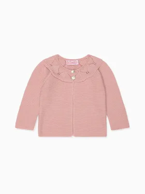 Pink Baena Merino Baby Girl Cardigan