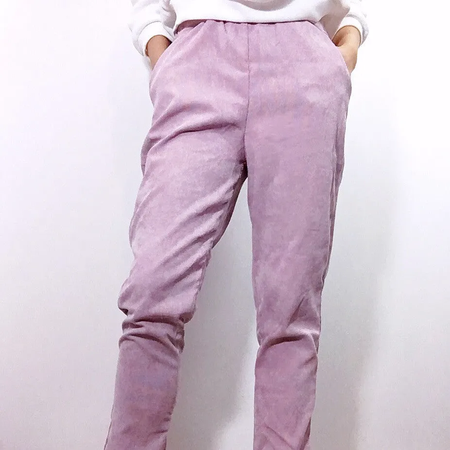 PINK CORD TEXTURED JOGGERS