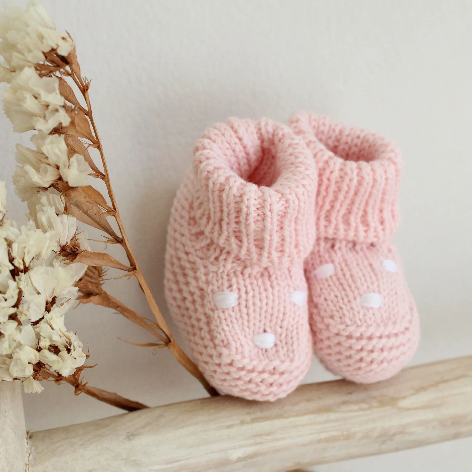 Pink Dot knit Booties