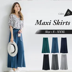 PLAIN ELEGANT DRAWSTRING BANDAGE MAXI SKIRTS